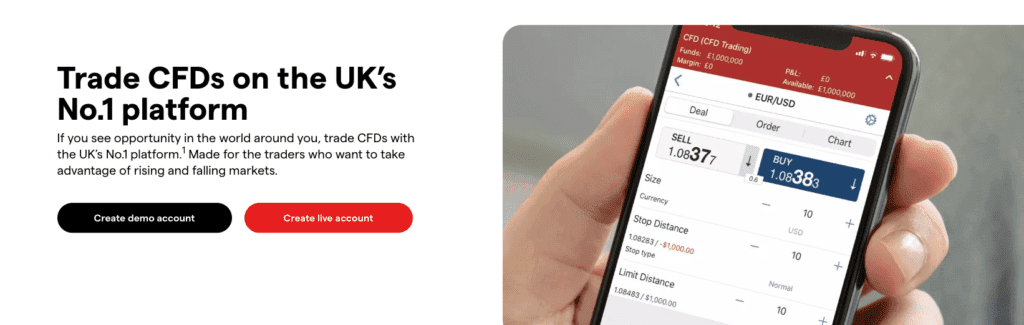 IG CFD Markets UK Traders Homepage Screenshot