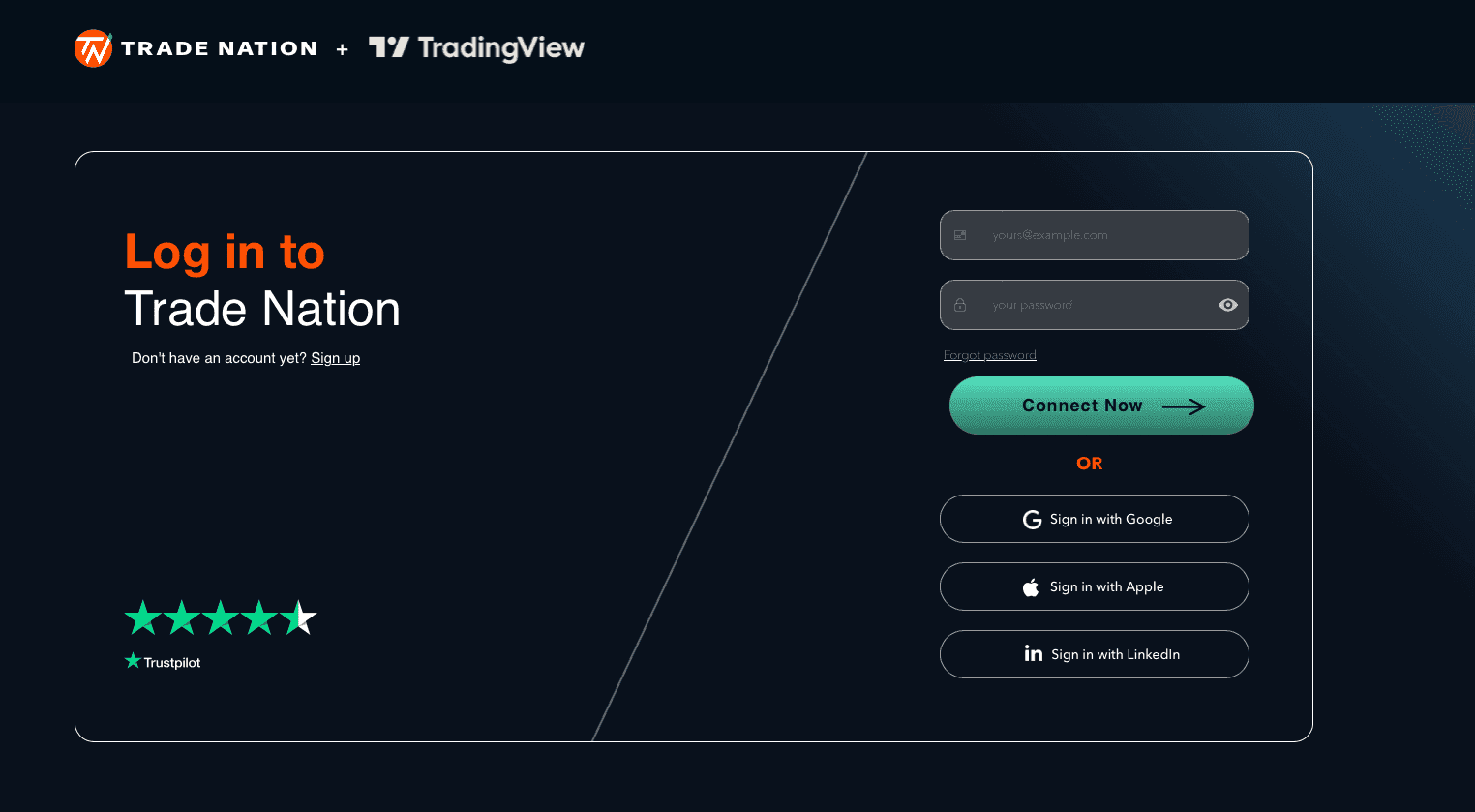 TradeNation & TradingView Login Account