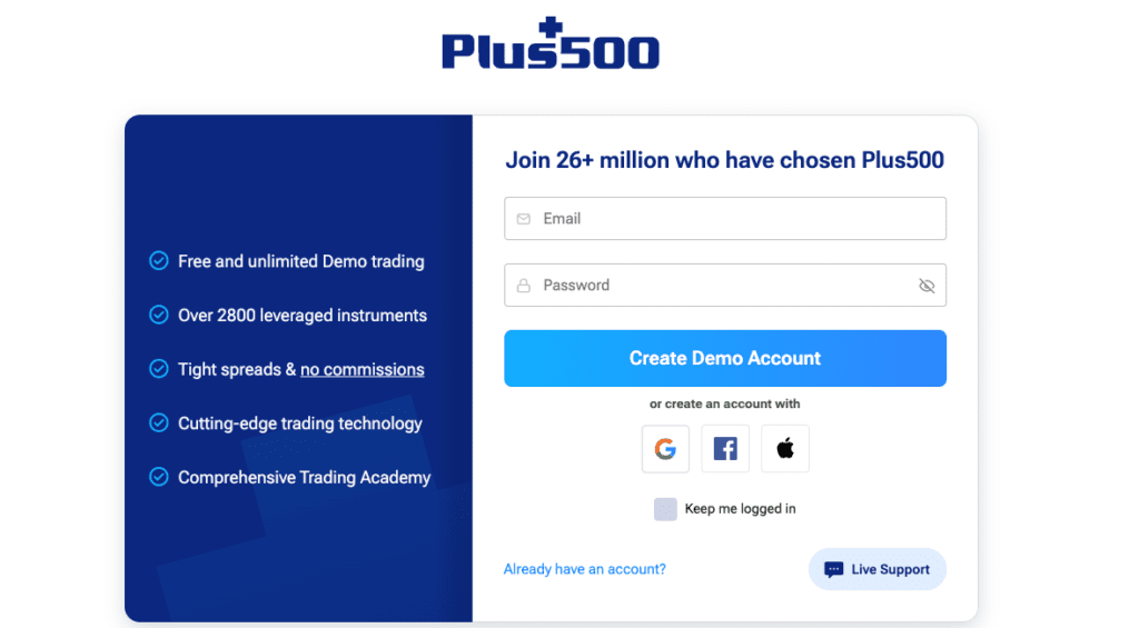 Plus500 7 Signing Up for Plus500 Demo Acount