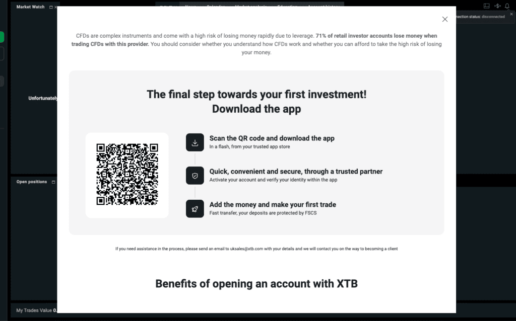 Best Day Trading Platforms in the UK 10 XTB Prompting to download mobile app