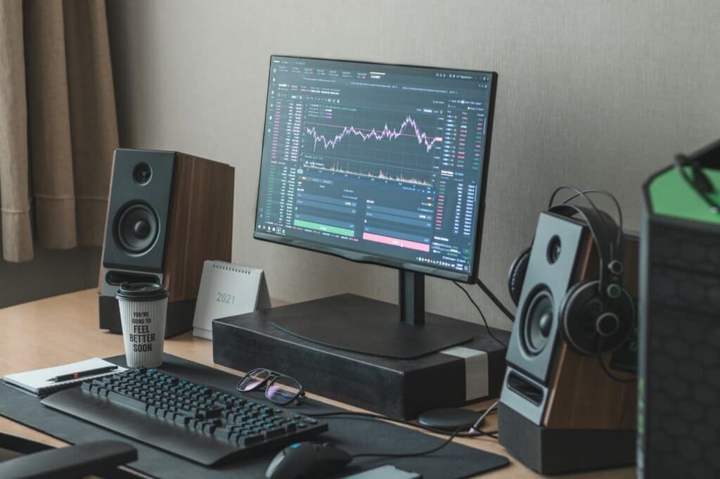 Stock trading desk setup