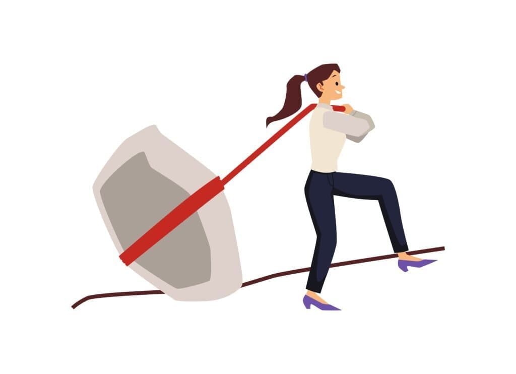 Trading in the UK? Here are Some Key Facts. 5 woman carrying a rock to show leverage