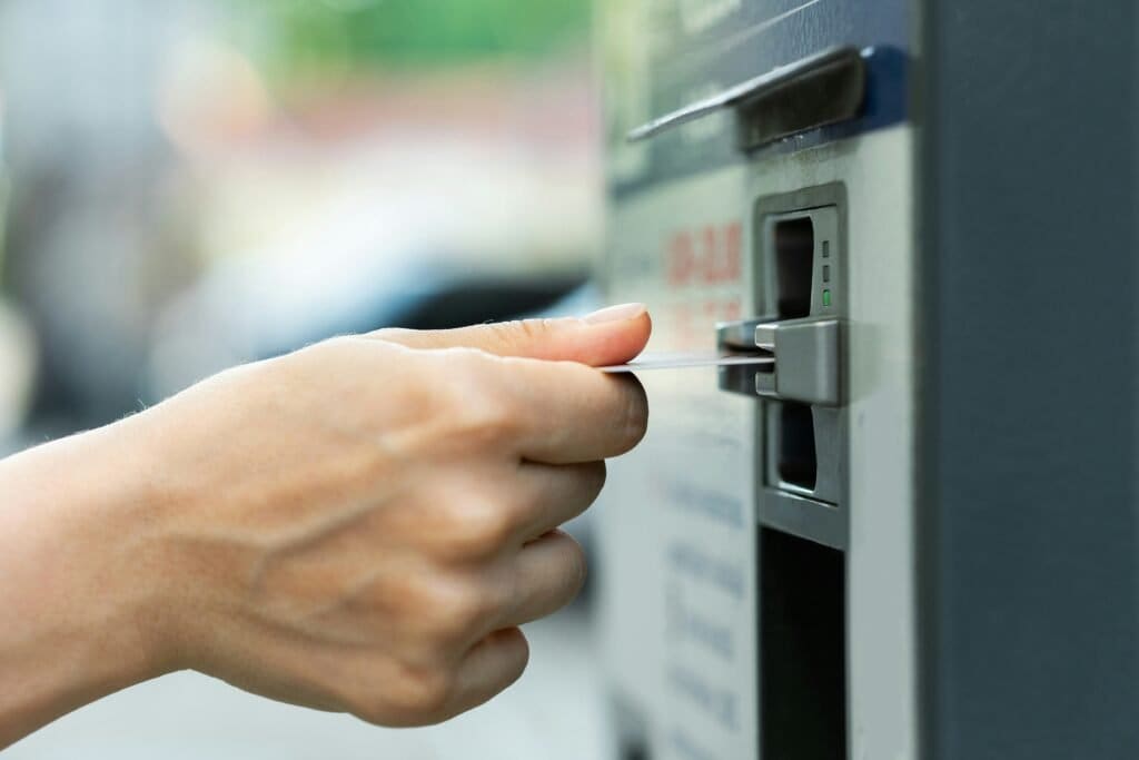 Man withdrawing money