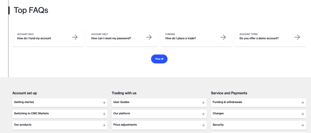CMC's FAQ page