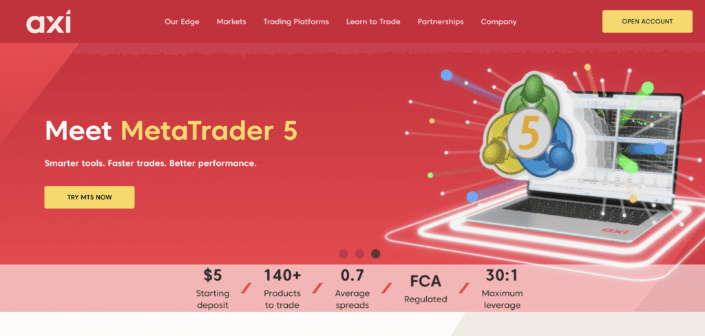 Axi Homepage Screenshot: June 2026
