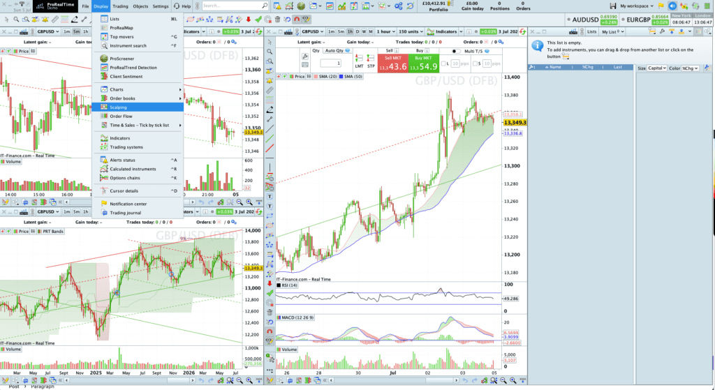 Best Brokers for Professional Traders in the UK 12 IG ProRealTime Display features